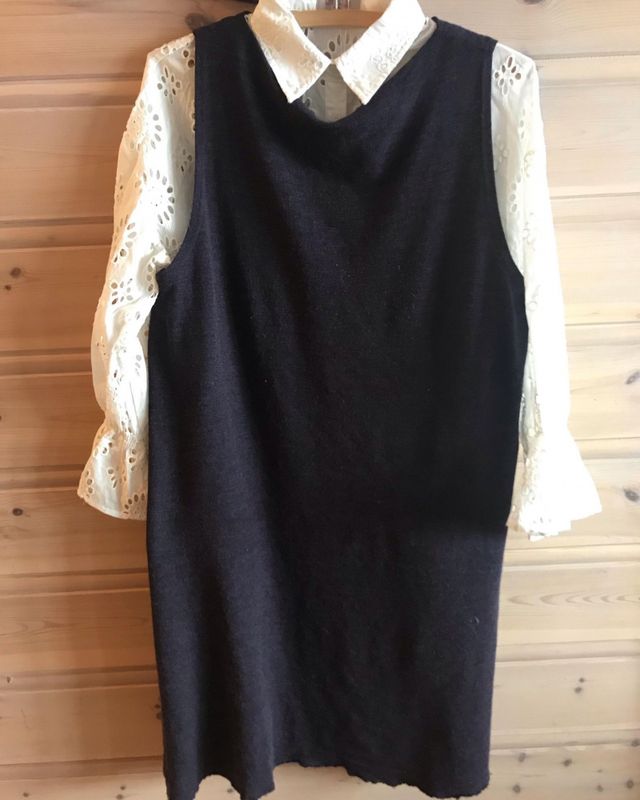 merinoull spencerkjole/ lang vest, plomme L 