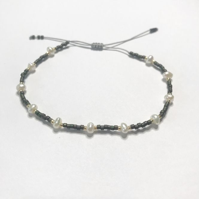 Hovedbilde Miniperle armbånd oliven