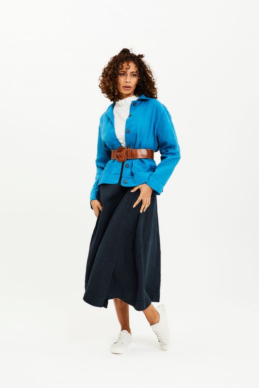 Langt omslags/ wrap linskjørt S, M, L og XL
