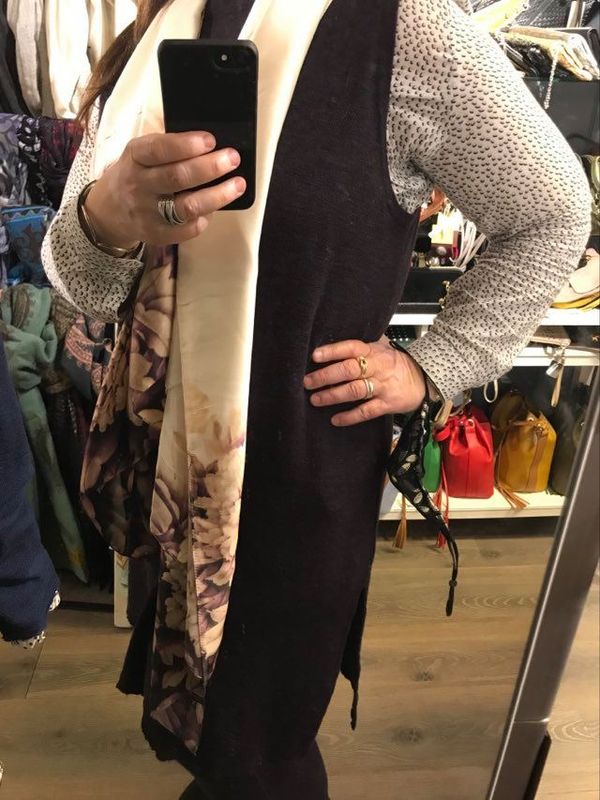 merinoull spencerkjole/ lang vest, plomme L 