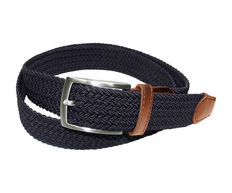 Strikkbelte, blått 100cm (passer de fleste)